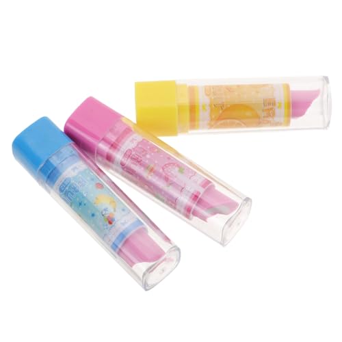 FOYTOKI Lippenstift Radiergummi Set Kreative Schreibwaren Mit Obst Muster Einzigartige Radiergummis Für Kinder Und Schüler Zufällige Farben Ideal von FOYTOKI