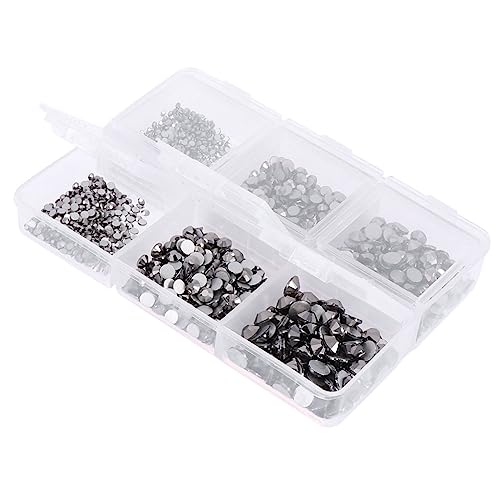 FOYTOKI Nagel Art Zubehör Set 1 Box Flacher Boden Bohrer Mit Glas Strass Aufkleber Pailletten Und Diamanten Für Kreative Maniküre Schwarz Perfekt Für Nageldesign Und Dekoration von FOYTOKI