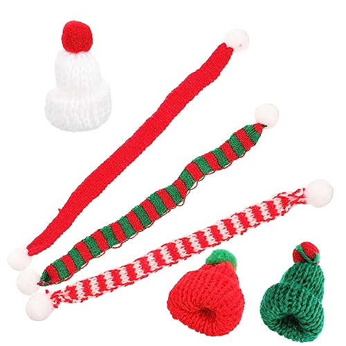 FOYTOKI Niedlicher Schal die Weihnachtsschalendekoration Bastelkunst Handwerk für für Weinflaschenverschluss Christbaumschmuck Schmuckherstellung Strickmütze Weihnachts Minihut von FOYTOKI