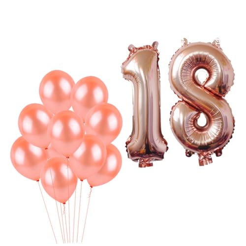 FOYTOKI Partyballons Set Nummer 18 Aluminiumfolie Und 12 Zoll Latex Gummiballons Metallic Farben Für Geburtstagsfeiern Hochzeiten Und Besondere Anlässe Inklusive Ballonbogen von FOYTOKI