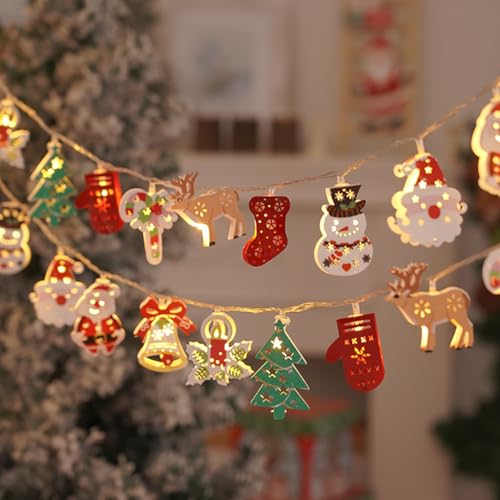 FPEAOB Weihnachten Lichterkette Batterie, Weihnachtsdeko Innen Weihnachtsbeleuchtung 3m 20leds Warmweiß Lichtervorhang Lichterketten für Weihnachtsbaum Deko, Tischdeko, Fensterdeko, Fensterbank von FPEAOB