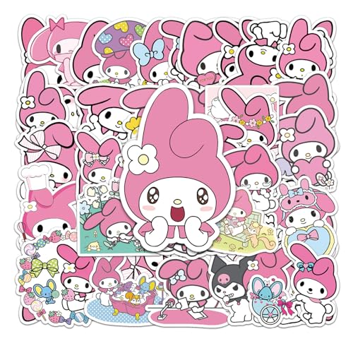 50 Stück Kawaii-Aufkleber, Cartoon-Aufkleber, niedliche Kinderaufkleber, rosa Aufkleber, Anime-Aufkleber, für Telefonhülle, Wasserflaschen, Skateboards, Gitarre, Scrapbook von FQQPMS