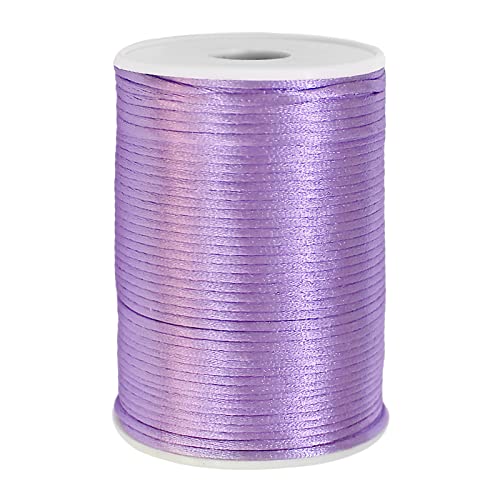 FQTANJU Nylon-Satinschnur, 2 mm x 91 m, hochwertig, Kumihimo Rattail, chinesischer Knoten, Hellviolett von FQTANJU