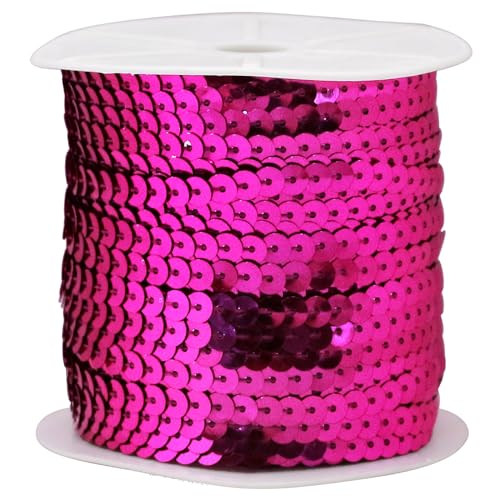 fqtanju 6 mm Spangle rund Pailletten Trim, PVC, 100 Meter/Rolle. rosarot von FQTANJU