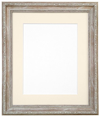 FRAMES BY POST Bilderrahmen aus Holz, mit elfenbeinfarbenem Passepartout, 50,8 x 40,6 cm, für Bildgröße A3 (Kunststoffglas) von FRAMES BY POST