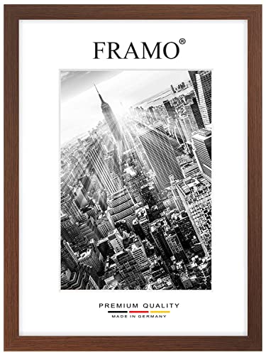 FRAMO Holz Bilderrahmen 24 x 68 cm nach Maß - Wenge Braun | Größe wählbar | inkl. entspiegeltes Acrylglas | Rahmen für Puzzle | Foto | Poster von FRAMO