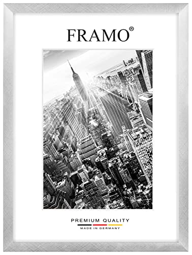 FRAMO Holz Bilderrahmen 48 x 17 cm nach Maß - Alu Criss Cross | Größe wählbar | inkl. entspiegeltes Acrylglas | Rahmen für Puzzle | Foto | Poster von FRAMO