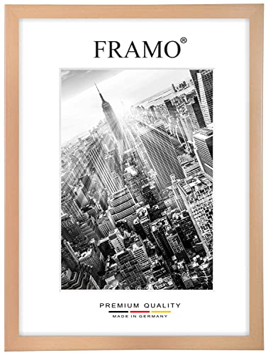 FRAMO Holz Bilderrahmen 60 x 108 cm nach Maß - Buche | Größe wählbar | inkl. entspiegeltes Acrylglas | Rahmen für Puzzle | Foto | Poster von FRAMO