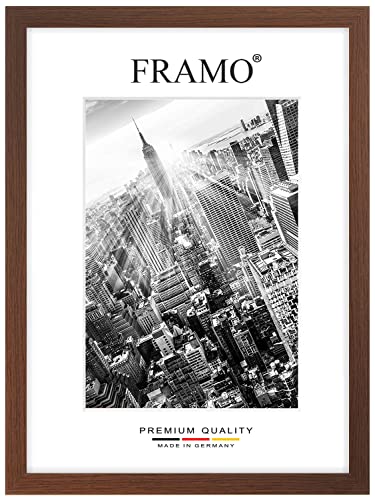 FRAMO Holz Bilderrahmen 90 x 132 cm nach Maß - Wenge Braun | Größe wählbar | inkl. entspiegeltes Acrylglas | Rahmen für Puzzle | Foto | Poster von FRAMO