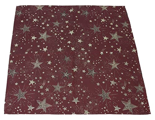 FRANK FLECHTWAREN Tischdecke Sparkling Stars, Jacquard, 100% Polyester Maße: 85 x 85 cm, elegant, festlich von FRANK FLECHTWAREN