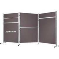 FRANKEN Trennwand ECO, doppelseitig, grau 120,0 x 120,0 cm von FRANKEN