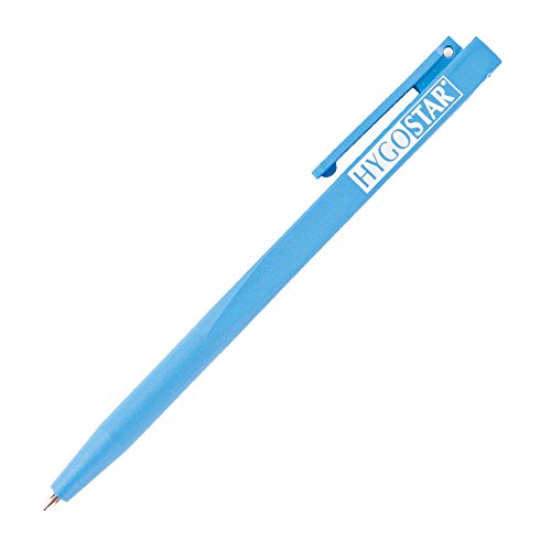 FRANZ MENSCH 20 Stück Hygostar Kugelschreiber Economy | detektierbar, blau, L: 13,5cm, Schriftfarbe: blau, Kugelschreiber Clip, Druckschreiber für Büro von FRANZ MENSCH