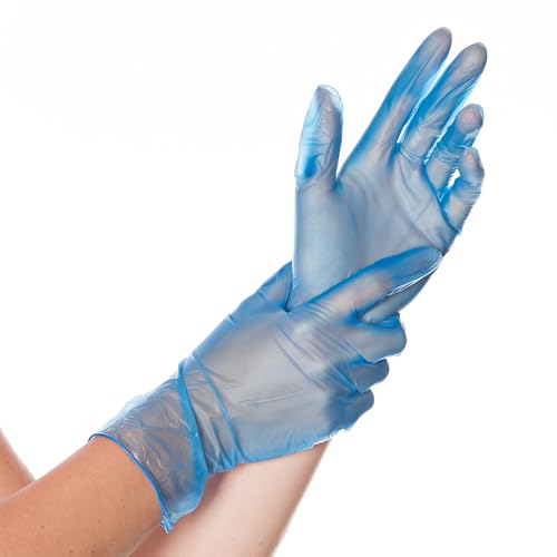 FRANZ MENSCH Hygostar Vinylhandschuhe Classic | gepudert, Packung, blau, 7/S, L: 24cm von FRANZ MENSCH