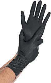 franz mensch Nitril-Handschuh Power Grip Long, M, schwarz 50 Stück von FRANZ MENSCH