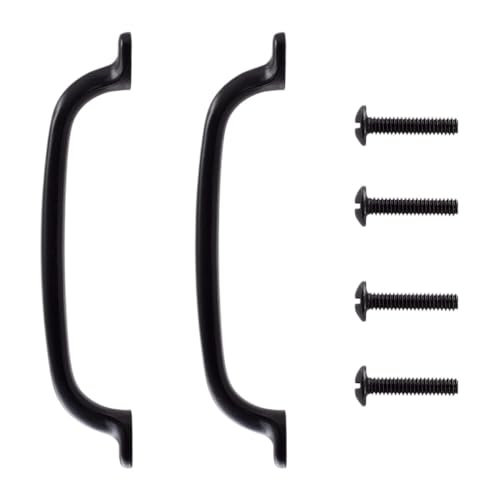 FRAOMHFW 2 Stück Möbelbeschläge aus Zinklegierung for Küchenschränke, Türgriffe, Mattschwarz, OEM-maßgeschneiderte traditionelle Schubladengriffe von FRAOMHFW