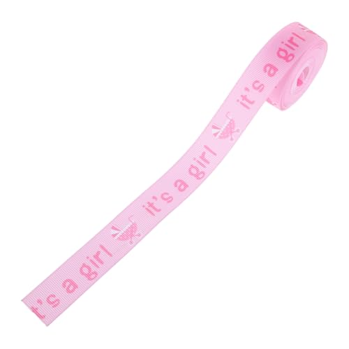 FRCOLOR 1 Rolle Babypartyband Floristenbedarf -band Band Zum Basteln Von Hand Geworfene Bänder -dusche-band-junge Wickelband Blumenband Geschenkband Bauernband Rosa Polyester von FRCOLOR