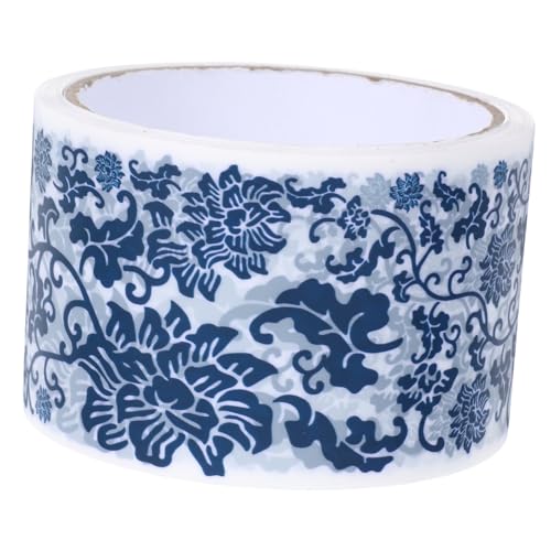 FRCOLOR 1 Rolle Blau-weißes Klebeband Blau-weißes Washi-tape Verpackungsklebeband Für Zeitschrift Papierband Washi-tape Im Chinoiserie-design Tagebuchband Matte Folie Blue von FRCOLOR