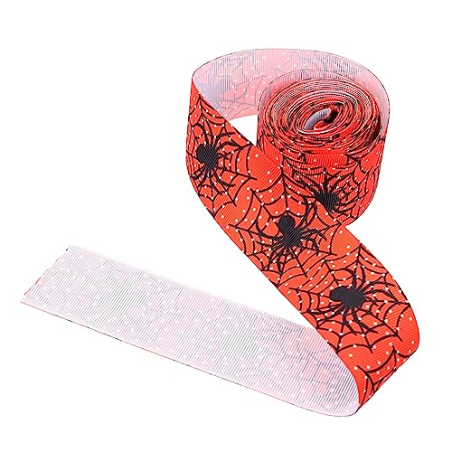 FRCOLOR 1 Rolle Halloween-Dekorationsband Dekorationen schwarzes Drahtband Bänder Dekoration halloween dekoration halloween decor geschenkband Verpackungsband Band für DIY Polyester rot von FRCOLOR