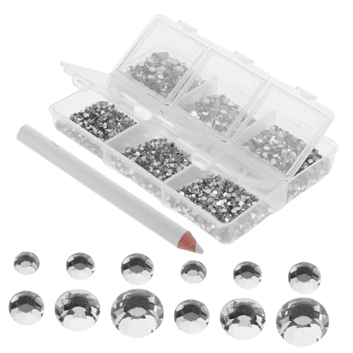 FRCOLOR 1 Satz Maniküre-strass-set Juwelen Zum Verzaubern Rosa Strasssteine ​​zum Basteln Rinstones Nageldesign-kit Schleifen Für Nägel Süßigkeiten-anhänger Anhänger Für Nägel Glas Silver von FRCOLOR