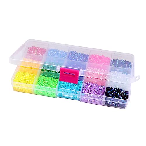 FRCOLOR 1 Schachtel Nagelbohrer Nagel Pailletten Strass Diamantkunstaufkleber Verzierungen Streifen Nagel Diamanten Bogen-nagel-charms Stand Strasssteine Perlen Edelsteine Harzbohrer von FRCOLOR