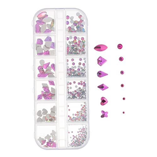 FRCOLOR 1 Schachtel Nail-Art-Zubehör Schmuckperlen Juwelen Haaraufkleber Korn strasssteine für nägel nagelsteine gelnägel einzigartiges Nageldekor Nageldiamanten selber machen Harz Violett von FRCOLOR