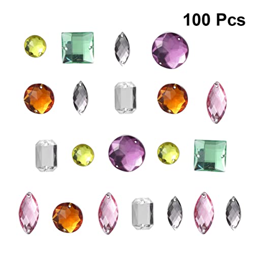 FRCOLOR 100Er Packung quadratischer Strass Strassverzierungen Strasssteine ​​selber machen DIY Schmuckzubehör runder Strass Schmuckzubehör selber machen Nail-Art-Dekorationen von FRCOLOR