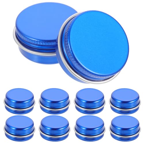 FRCOLOR 10st Aufbewahrungsdose Für Kerzen Kleine Dose Kerzenwachs Teelichthalter Schwarze Kerzenbehälter Krüge Mit Deckel Einmachgläser Kleine Gläser Einmachglasdeckel Blue Aluminium von FRCOLOR