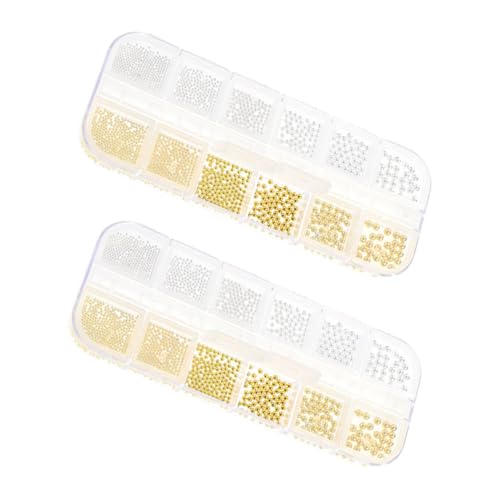 FRCOLOR 2 Boxen Fächer Boxen Metall Nagelperlen Gold Silber Stahlkugeln Nail Art Schmuck DIY Maniküre Zubehör für Kreative Nagelgestaltung und Bastelbedarf FRCOLOR 2 Boxen Fächer Boxen Metall Nagelperlen Gold Silber Stahlkugeln Nail Art Schmuck DIY Maniküre Zubehör für Kreative Nagelgestaltung und Bastelbedarf von FRCOLOR