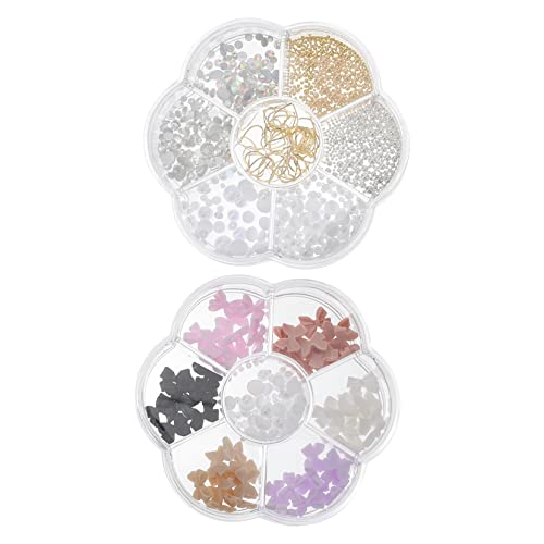 FRCOLOR 2 Kisten 3D-Nailart-Zubehör Nagelkunst mit Strass Bausatz Nagel Charms Stifte strasssteine für nägel nail decoration aufkleber Perlen für Nagel Nagelkunst-Anhänger Zinklegierung von FRCOLOR