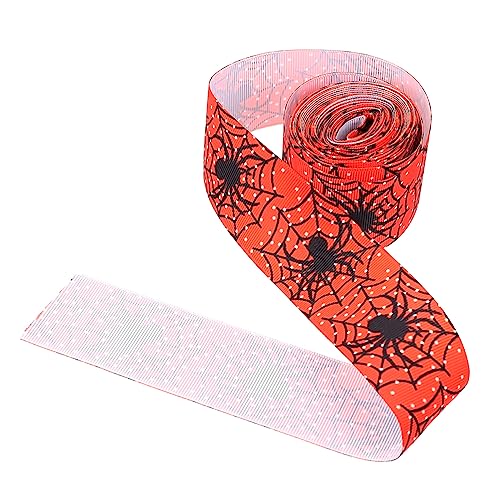 FRCOLOR 2 Rollen Halloween-Dekorationsband Schleife Bänder Dekoration Band für Schachteln halloween dekoration halloween decor geschenkband Bandverzierung DIY Bastelbänder Polyester rot von FRCOLOR