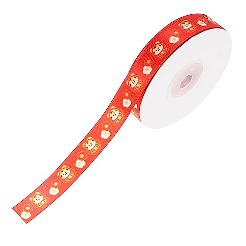 FRCOLOR 2 Rollen Jahr Des Tiger-geschenkbandes Papier Dekorationen Gegenwärtig Gold Strumpf Stuffer Leckereien Punkt Geburtstag Stolzes Lockenband Urlaub Sackleinen Haarband Polyester Rot von FRCOLOR