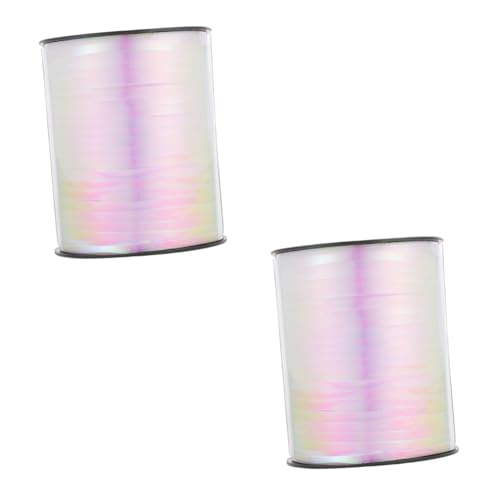 FRCOLOR 2 Rollen Regenbogenband Partyband Bastelverpackungsband metallisches Ballonband Heliumballon metallisches Kräuselband ribbon bandfeile Blumenverpackungsband Geschenkband basteln pp von FRCOLOR