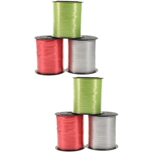 FRCOLOR 2 Sätze Ballongurt Hochzeitsdeko Ribbon Ballonverschlussband Ripsband Grünes Band Girlande Basteln Bastelset Verpackungsband Für Festival-geschenkband Plastik 3 Rollen * 2 von FRCOLOR