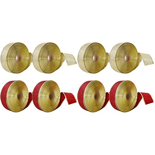 FRCOLOR 2 Sätze Band Für Weihnachtshandwerk Ornamente Weihnachtsbögen Dekoration Christmas Tree Ornaments Wrihnachtsbaumschmuck Geschenkband Zum Verpacken Von Geschenken Stoff 4 Rollen * 2 von FRCOLOR