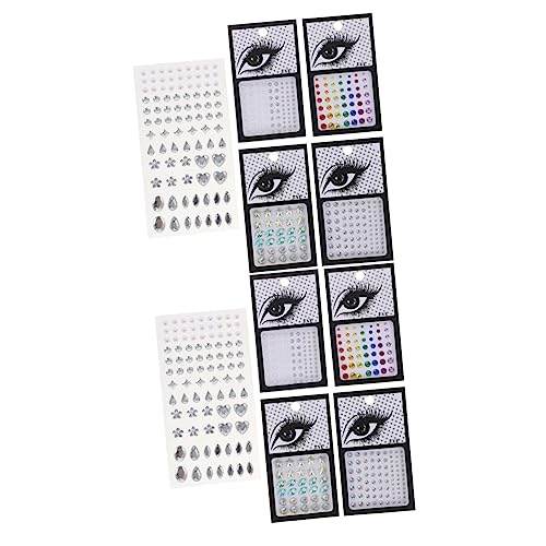 FRCOLOR 2 Sätze Strass-aufkleber Für Das Gesicht Gems Rhinestones Glamour Augenmakeup Charms Creolen Aus Weißgold Gesicht Damen Make-up-juwelen Gesicht Strasssteine Acryl 5 Blatt * 2 von FRCOLOR