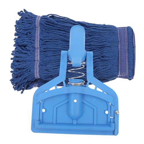 FRCOLOR 2St Moppkopf-Clip Baumwollgarn flecken entfernen Wischkopf aus Baumwolle Moppschrubber Austausch des Moppgriffs Besenköpfe Staubwischer für Hartholzböden Rostfreier Stahl Blue von FRCOLOR