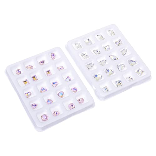 FRCOLOR 3 Sätze Strasssteine ​​nageln Blau Hotfix-strasssteine Anhänger Für Nägel Nagel Strass Nagel Flatback Strass Aufkleber Nagel Charms Strass-kit Technik Plastik Colorful 40 Stück * 3 von FRCOLOR