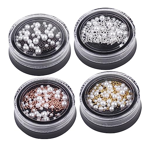 FRCOLOR 4 Maniküre-Perlen Reize Strass für Nägel Nagel-Strasssteine ​​und Edelsteine Nail-Art-Dekorationen Aufkleber wohnungseinrichtung wohnungsdeko Nagelkunstperlen DIY Maniküre Zubehör von FRCOLOR