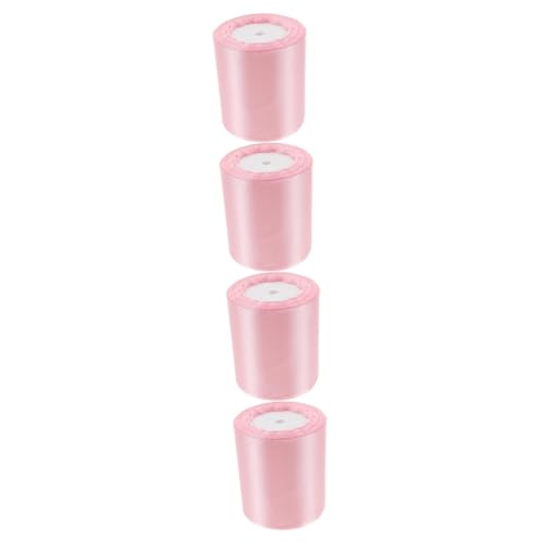 FRCOLOR 4 Rollen 10cm Band Klammer Banddekor Handgefertigtes Band Dekoratives Band Zarte Bänder Schleife Dekoratives Geschenkband Elegante Bänder Geschenkbänder Wickelband Rosa Polyester von FRCOLOR