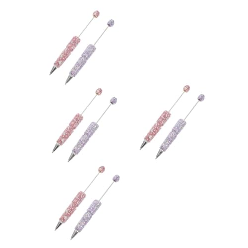 FRCOLOR 4 Sätze Diamant-kugelschreiber Perlensets Für Stifte Perlenstift-set Schöne Stifte Für Frauen Stiftmacher-set Mit Perlen Tremor Plüschperlenstift Rostfreier Stahl 2 Stück * 4 von FRCOLOR