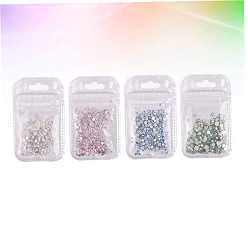 FRCOLOR 4 Stück Glas Nagel Strass Maniküre Strass Strasssteine nagelsteine nail steine Nageldekoration nagelbeißer stop nail decoration nailkndy bunter Nagel Strass bunter Maniküre-Strass von FRCOLOR