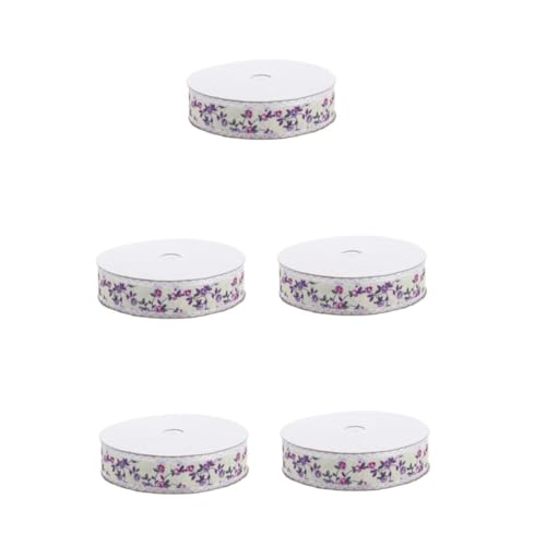 FRCOLOR 5 Rollen Spitzen Band Spitzenbänder Zum Basteln Diy Handgefertigte Ornamente Diy Manuelles Farbband Dünnes Band Spitzenkuchen-verpackungsband Bauernband Violett Polyester von FRCOLOR