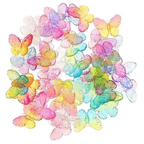 FRCOLOR 5 Sätze Acryl-schmetterling Miniatur Charms Zum Basteln Von Schmuck Nagelkunst-anhänger Netz Bastelzeug Bastelmaterial Diy-accessoires Nagelkunstdekore 50 Stück * 5 von FRCOLOR