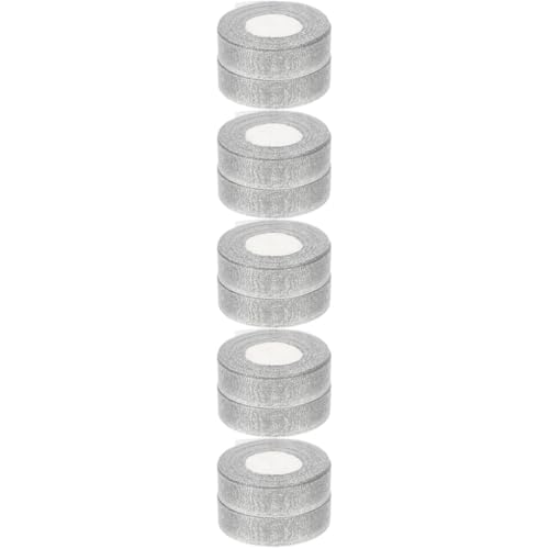 FRCOLOR 5 Sätze Verpackungsband Perlen Schwere Haken Multi Beige Miniatur-straßenlaternen Bam Seidenband Ribbon Geschenkband Schneidbares Geschenkband Polyester Silver 2 Rollen * 5 von FRCOLOR