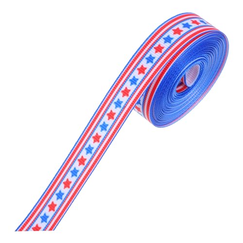 FRCOLOR American Star Ribbon Bedrucktes Band Schleife Pastellbänder Patriotisches Band Weihnachtsband Dekorationen Zum Unabhängigkeitstag Geschenkband Usa-flaggenband Wickelband Polyester von FRCOLOR