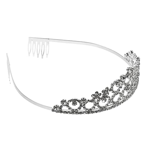 FRCOLOR Kristallkrone Lotus Teelichthalter Strass-stirnbänder Hochzeitsfeier Krone Hochzeit Haarband Damen Stirnbänder Abschlussballkronen Strass-stirnband Braut Silver Legierung von FRCOLOR