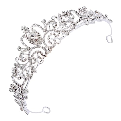 FRCOLOR Strass-Krone Haarschmuck für mädchen stirnbänder Rhinestone Kopfschmuck Bling Bling Haarschmuck Tiara-Stirnbänder für Mädchen silbernes Stirnband Legierung Silver von FRCOLOR