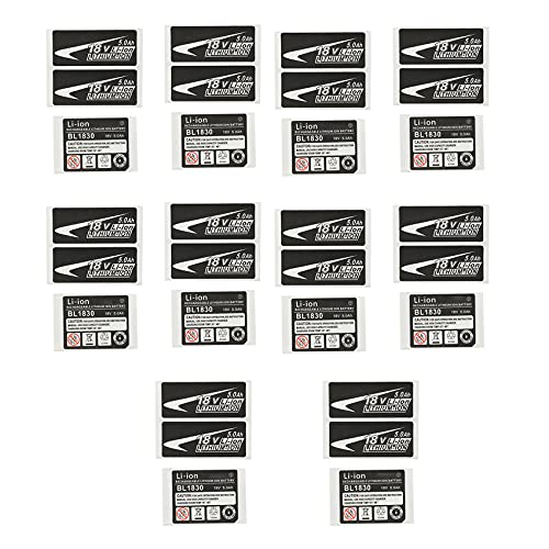 FREDY 10 Sets BL1830 Label Lithium Ionen 18V 5.0Ah Aufkleber Etikett Geeignet für 18V Batterie Logo von FREDY