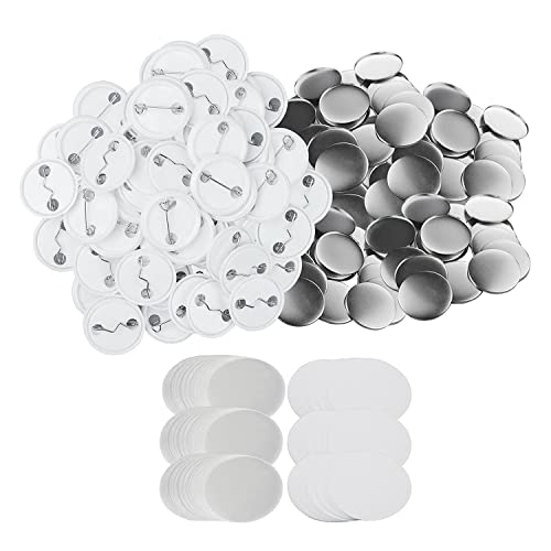 FREDY 300 Sets 32 mm -Knopfteile für Knopfmaschine, 58 mm Knopfteile, runde Abzeichen, Knopfstifte von FREDY