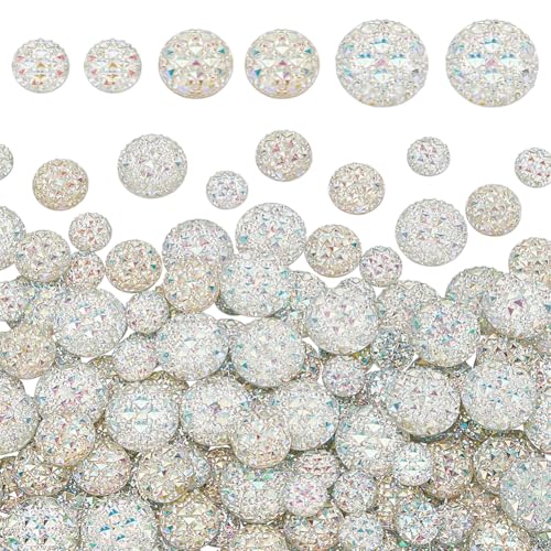 FREEBLOSS 150 Stück Klare Strass Dekorationen Strasssteine Zum Basteln von Flachen Strasssteinen Kristallknöpfe Flache Strasssteine Kunstharz Edelsteine Für DIY Schmuck 20mm 12mm 16mm von FREEBLOSS